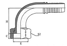 90º ORFS Female Flat Seat